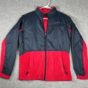 Columbia Boys XL Jacket Red Black Fleece